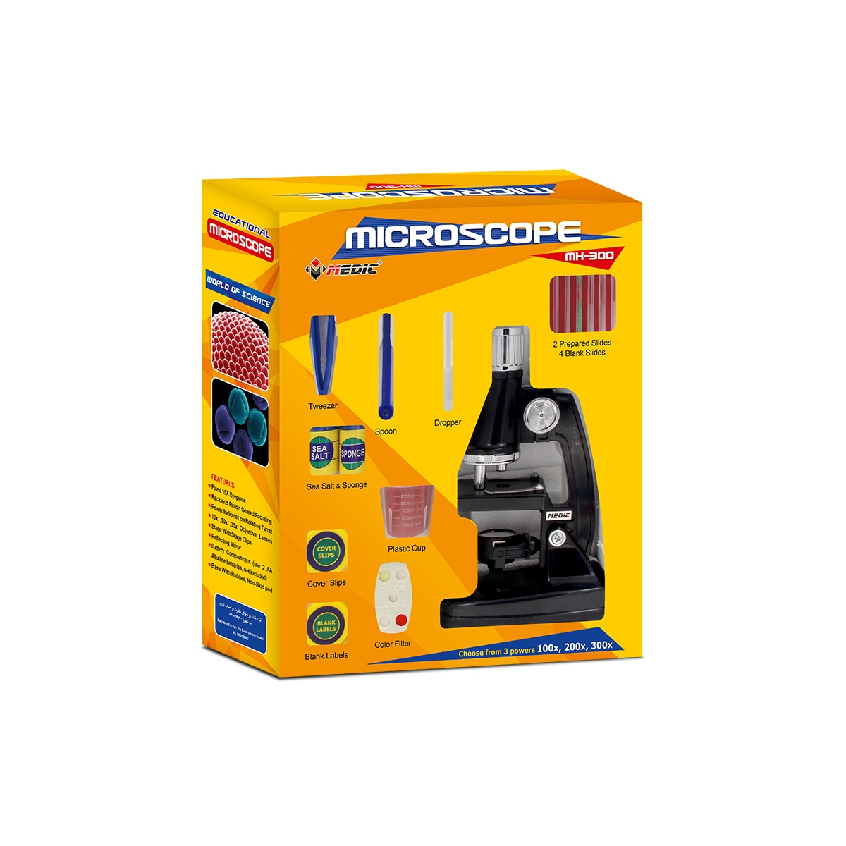میکروسکوپ آموزشی دانش آموزی MH-300 – سه بزرگنمایی 100X/200X/300X